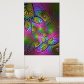 Die farbenfrohe, leuchtende, trippy-Abstrakte Frak Poster (Küche)