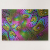 Die farbenfrohe, leuchtende, trippy-Abstrakte Frak Puzzle (Horizontal)