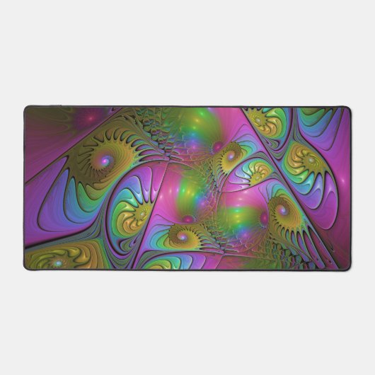 Die farbenfrohe, leuchtende, trippy-Abstrakte Frak Schreibtischunterlage (Vorderseite)