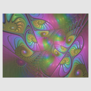 Die farbenfrohe, leuchtende, trippy-Abstrakte Frak Seidenpapier