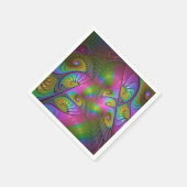 Die farbenfrohe, leuchtende, trippy-Abstrakte Frak Serviette (Ecke)