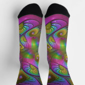 Die farbenfrohe, leuchtende, trippy-Abstrakte Frak Socken (Oben)