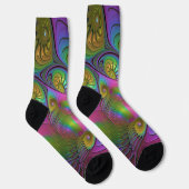 Die farbenfrohe, leuchtende, trippy-Abstrakte Frak Socken (Rechts)
