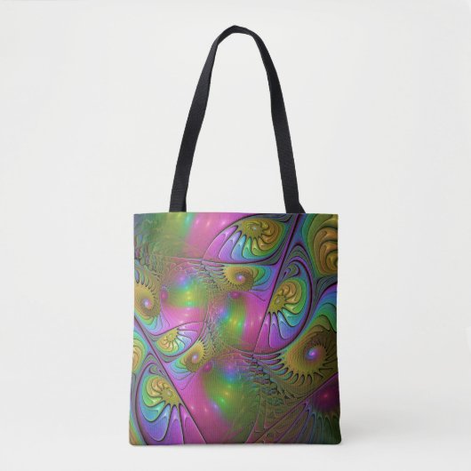Die farbenfrohe, leuchtende, trippy-Abstrakte Frak Tasche (Vorderseite)