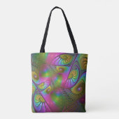 Die farbenfrohe, leuchtende, trippy-Abstrakte Frak Tasche (Rückseite)