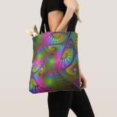 Die farbenfrohe, leuchtende, trippy-Abstrakte Frak Tasche (Von Nahem)