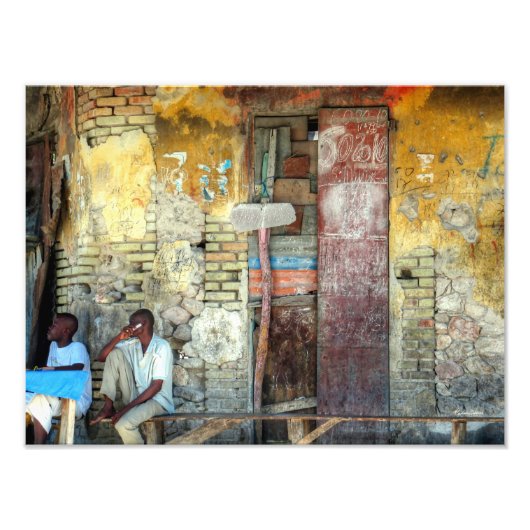 Die farbenfrohe Mauer Fotodruck (Vorne)