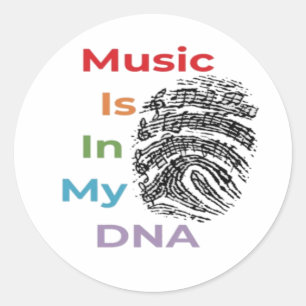 Die farbenfrohe Musik ist in meinen DNS-Musiknoten Runder Aufkleber