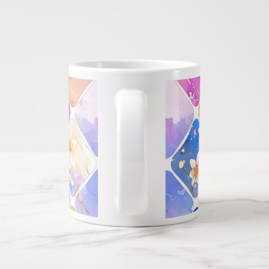 Die farbenfrohe Party im Blumengarten Jumbo-Tasse (Rückseite)