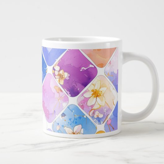 Die farbenfrohe Party im Blumengarten Jumbo-Tasse (Rechts)