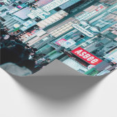 Die farbenfrohe Stadt Tokio Japan am Nachtplakat Geschenkpapier (Ecke)