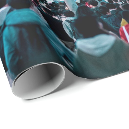 Die farbenfrohe Stadt Tokio Japan am Nachtplakat Geschenkpapier (Rolleneckpunkt)