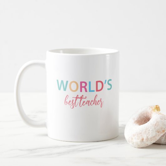 Die farbenfrohe Tasse des besten Lehrers der Welt (Mit Donut)