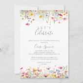 Die farbenfrohe Wildblume feiern Party Einladung (Vorderseite)