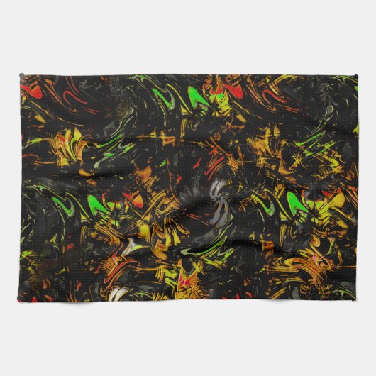 Die farbenfrohen Flecken sind mit schwarzem Blitz Geschirrtuch (Horizontal)