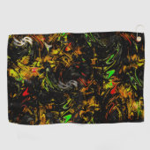 Die farbenfrohen Flecken sind mit schwarzem Blitz  Golfhandtuch (Horizontal)