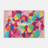 Die farbenfrohen Strandbälle Fußmatte (Vorderseite)