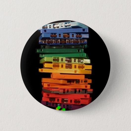 Die farbigen Kassetten der Achtzigerjahre Button (Vorderseite)
