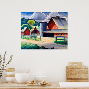 Die Farm Kenjiro Nomura 1934 Rustikale Kunst  Poster