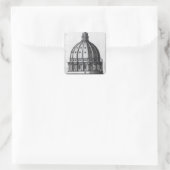 Die Fassade der Kuppel des Petersdom, Rom Quadratischer Aufkleber (Tasche)
