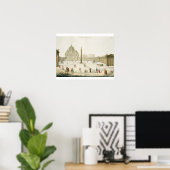 Die Fassade des Petersdom in Rom mit der Piazza in Poster (Heimbüro)