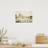 Die Fassade des Petersdom in Rom mit der Piazza in Poster (Küche)