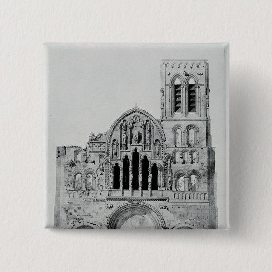 Die Fassade von La Madeleine de Vezelay Button (Vorderseite)