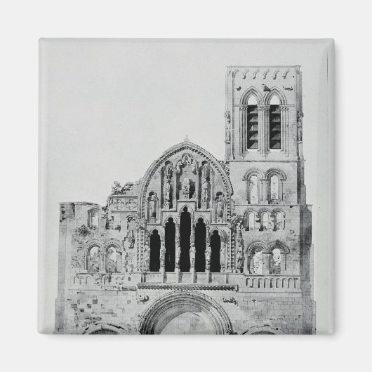 Die Fassade von La Madeleine de Vezelay Magnet (Vorne)