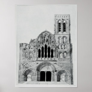 Die Fassade von La Madeleine de Vezelay Poster
