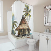 Die faszinierende Aussicht auf das Beach House Duschvorhang (Beispiel)