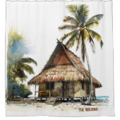 Die faszinierende Aussicht auf das Beach House Duschvorhang (Vorderseite)