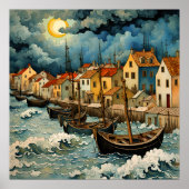 Die faszinierende Fischerkunst in der Nacht des St Poster (Vorne)