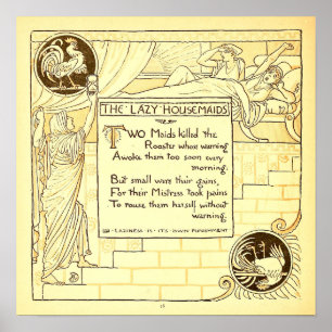 Die faulen Hausmädchen Walter Crane Small Poster