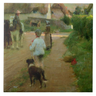 Die Faulenzer, 1888 (Öl auf Leinwand) Fliese