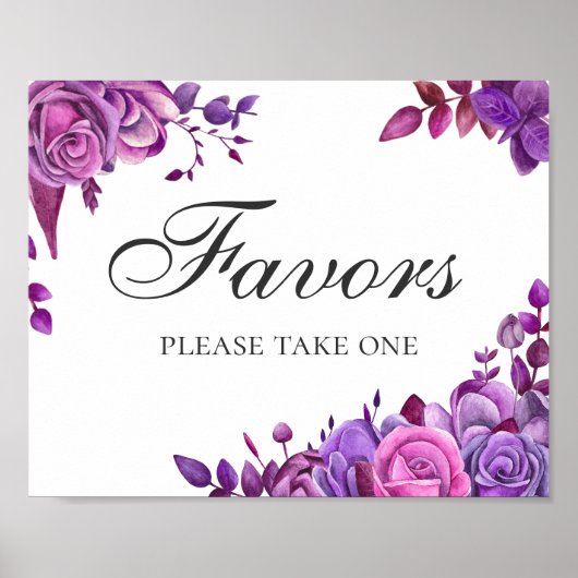 Die Favoriten nehmen eins. Rosa und lila Hochzeits Poster (Vorne)