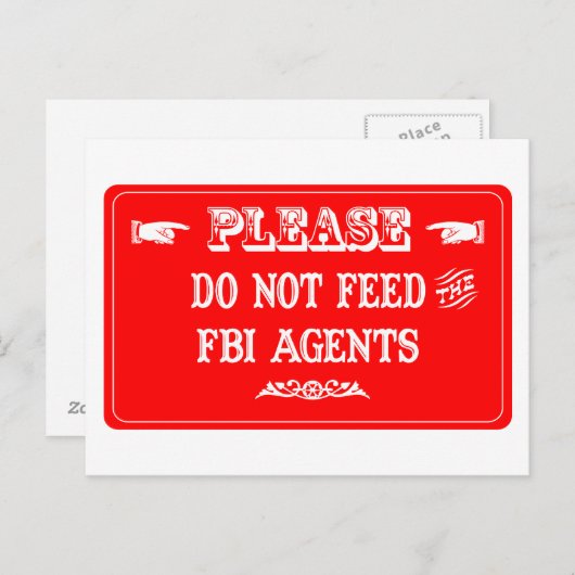 Die FBI-Agent nicht Gefüttert Postkarte (Vorne/Hinten)