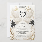 Die Feather Rustic Asian Sky Cloud Crane Hochzeit Einladung (Vorderseite)