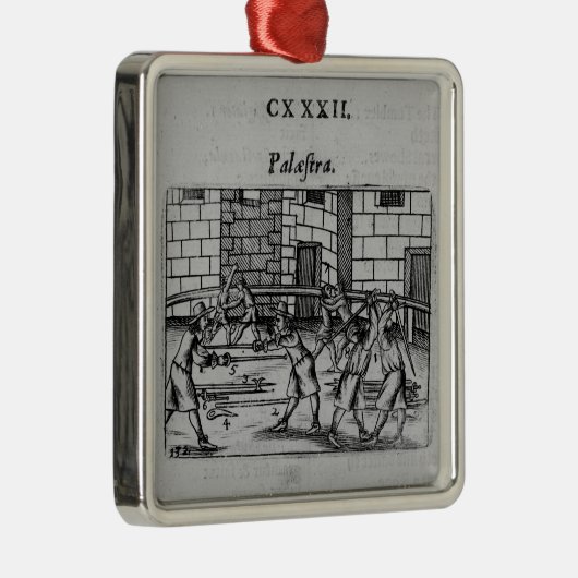 Die fechtende Schule Silbernes Ornament (Rechts)