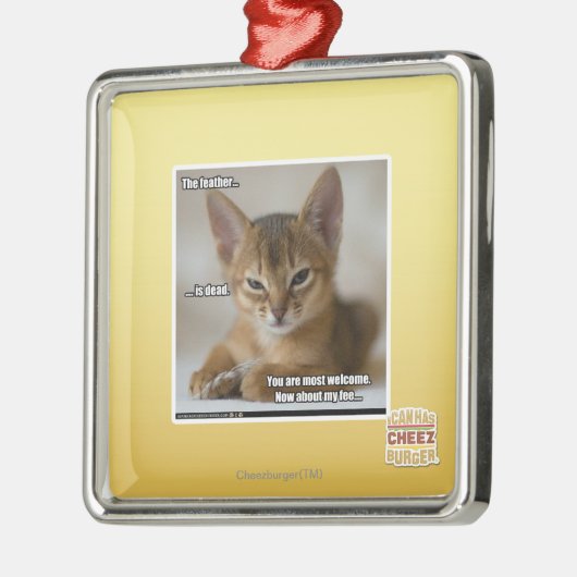 Die Feder ist tot Silbernes Ornament (Links)