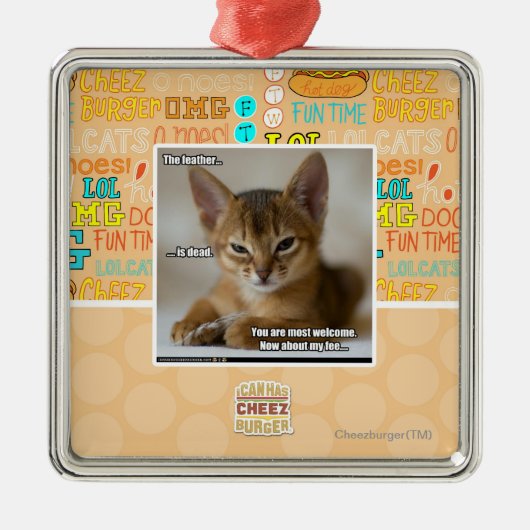 Die Feder ist tot Silbernes Ornament (Vorne)