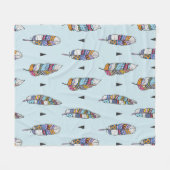 Die Federhand zeichnete Vintage Muster. Nahtloses  Fleecedecke (Vorderseite (Horizontal))