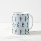 Die Federhand zeichnete Vintage Muster. Nahtloses Kaffeetasse (VorderseiteRechts)