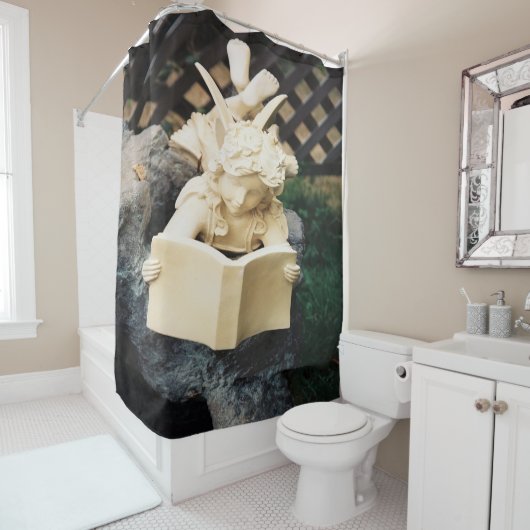 Die Fee am Koi-Teich......... Duschvorhang (Beispiel)