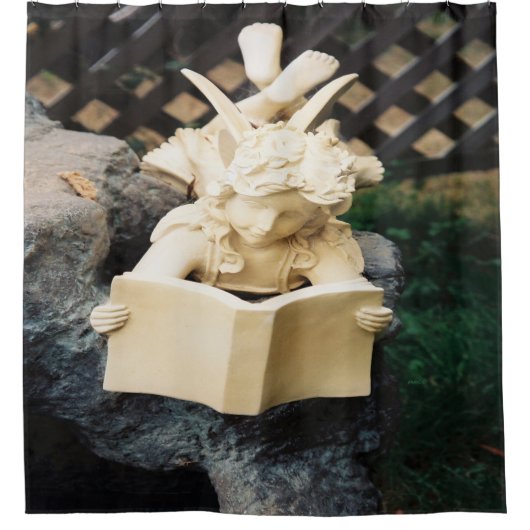 Die Fee am Koi-Teich......... Duschvorhang (Vorderseite)