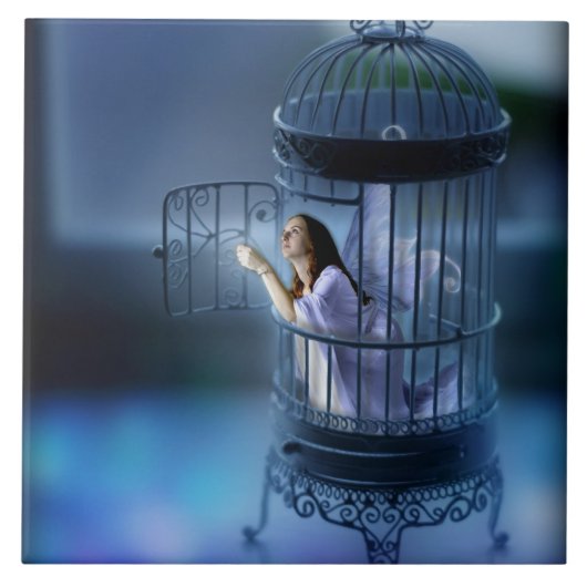 Die Fee, die ihr entgeht, vergoldete Käfig Fliese (Vorderseite)