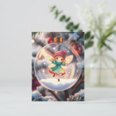 Die Fee im Weihnachtsbaum Feiertagspostkarte (Stehend Vorderseite)