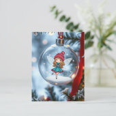 Die Fee im Weihnachtsbaum Feiertagspostkarte (Stehend Vorderseite)