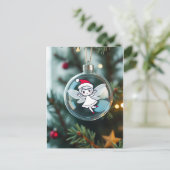 Die Fee im Weihnachtsbaum Feiertagspostkarte (Stehend Vorderseite)