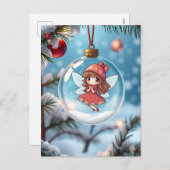 Die Fee im Weihnachtsbaum Feiertagspostkarte (Vorne/Hinten)