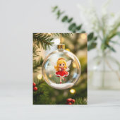 Die Fee im Weihnachtsbaum Feiertagspostkarte (Stehend Vorderseite)